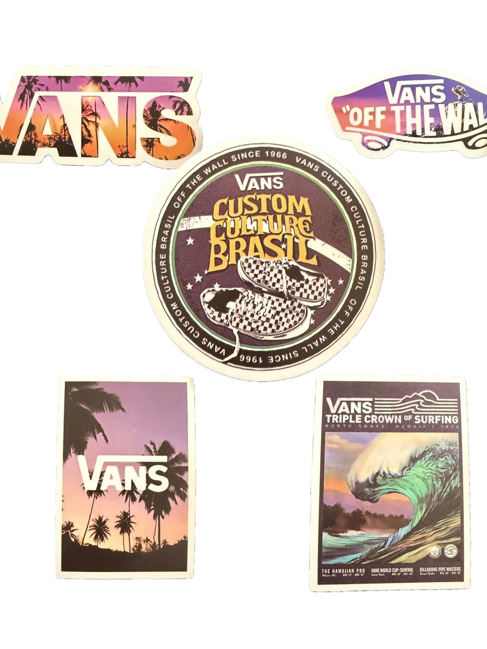 Vans Sticker Lot Surfing Hawaii Custom Culture Off The Wall 5pc Decals